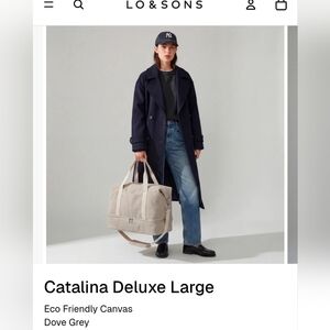 LO & SONS Catalina Deluxe Large Eco Friendly Canvas Dove Grey Weekend Bag